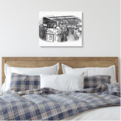 Boekafdeling in een winkel van het leger en de mar canvas afdruk (Insitu (Slaapkamer))