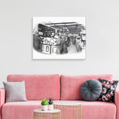 Boekafdeling in een winkel van het leger en de mar canvas afdruk (Insitu (Woonkamer))
