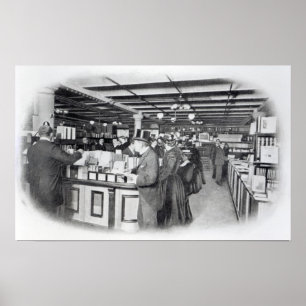 Boekafdeling in een winkel van het leger en de mar poster