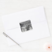 Boekafdeling in een winkel van het leger en de mar vierkante sticker (Envelop)