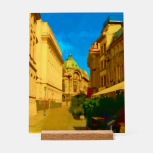 Boekarest City Digital Painting Acryl Bord