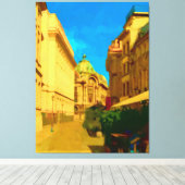 Boekarest City Digital Painting Canvas Afdruk (Insitu (Houten vloer))