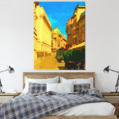 Boekarest City Digital Painting Canvas Afdruk (Insitu (Slaapkamer))