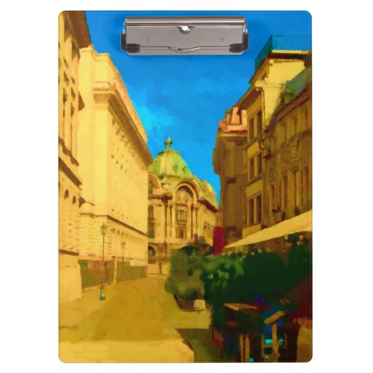 Boekarest City Digital Painting Klembord (Voorkant)