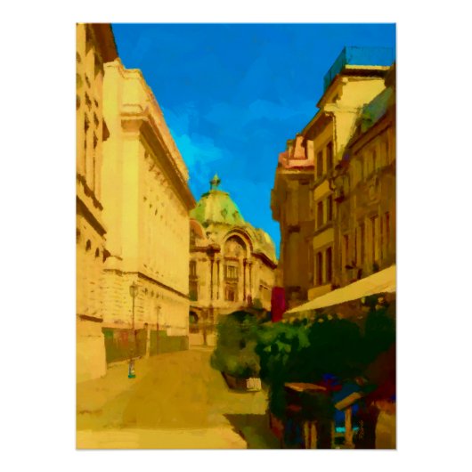 Boekarest City Digital Painting Perfect Poster (Voorkant)