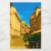 Boekarest City Digital Painting Voedselcontainer Etiket (Enkel label)