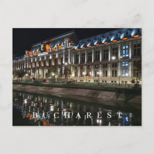 Boekarest Justitiepaleis 's nachts uitzicht briefk Briefkaart