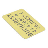 Boekarest Latitude Lengtegraad Magneet (Rechterzijde)