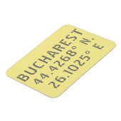 Boekarest Latitude Lengtegraad Magneet (Linkerzijde)