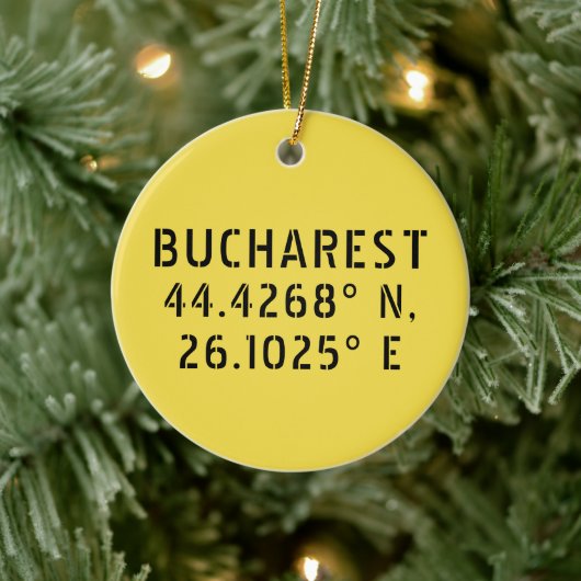 Boekarest Latitude Longitude  Keramisch Ornament (Boom)