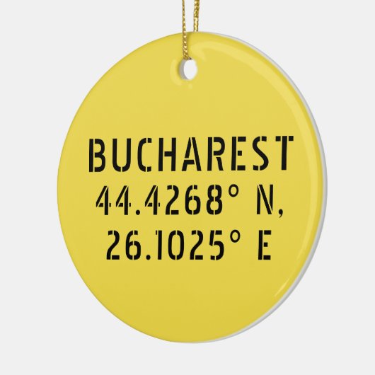 Boekarest Latitude Longitude Keramisch Ornament (Links)