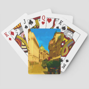 Boekarest Paleis Digitale Schilderkunst Print Pokerkaarten