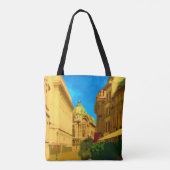 Boekarest Paleis Digitale Schilderkunst Print Tote Bag (Achterkant)
