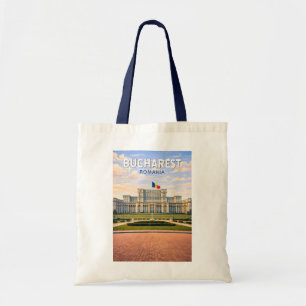 Boekarest Roemenië Illustratie Reis Kunst Vintage Tote Bag