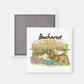 Boekarest, Roemenië Magneet (Voorkant / Achterkant)