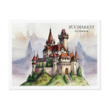Boekarest Roemenië | Oude Stad Aquarel Kunst