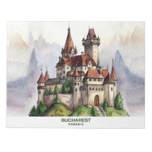 Boekarest Roemenië | Oude Stad Aquarel Kunst