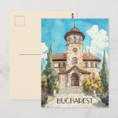 Boekarest Roemenië Reizen Briefkaart (Voorkant / Achterkant)