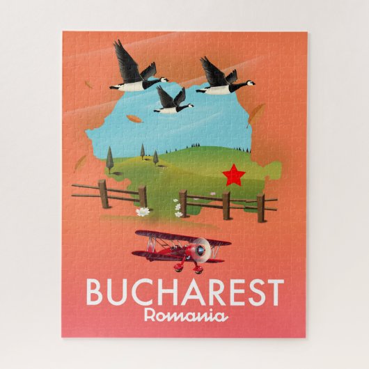 Boekarest Roemenië vakantiekaart Legpuzzel (Verticaal)