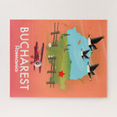 Boekarest Roemenië vakantiekaart Legpuzzel (Horizontaal)