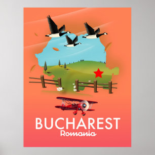 Boekarest Roemenië vakantiekaart Poster
