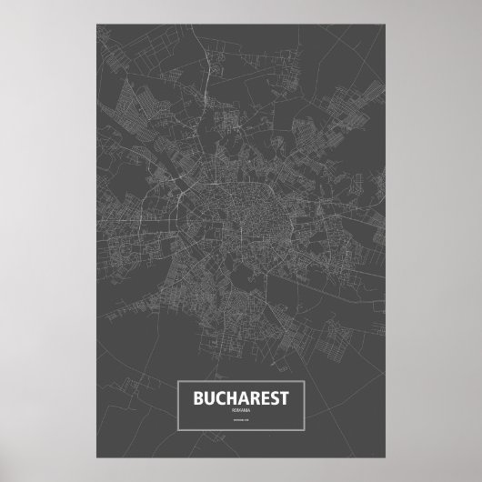Boekarest, Roemenië (zwart wit) Poster (Voorkant)