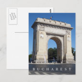 Boekarest Triumphal Arch uitzicht briefkaart (Voorkant / Achterkant)