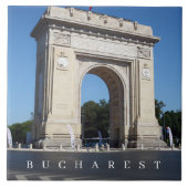 Boekarest Triumphal Arch uitzicht keramische tegel Tegeltje (Voorkant)