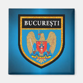 Boekarest vlag magneet (Voorkant)
