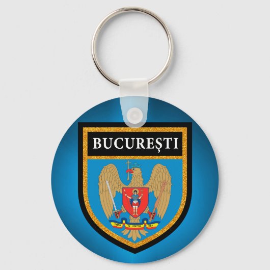 Boekarest vlag sleutelhanger (Voorkant)