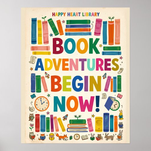 Boekavonturen Bibliotheekposter Poster (Voorkant)