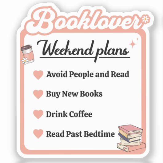 Boekbespreking Weekendplannen Sticker (Voorkant)