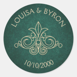 Boekbibliotheek Groene Literary Weddenschap Ronde Sticker