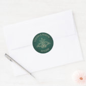 Boekbibliotheek Groene Literary Weddenschap Ronde Sticker (Envelop)