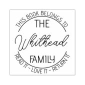 Boekbibliotheekbladboekje, aangepast modern rubberstempel (Afrduk)