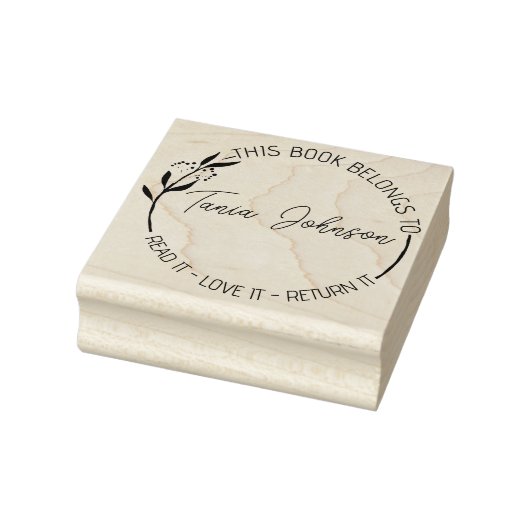 Boekbibliotheekbladboekplaat Aangepaste floraal in Rubberstempel (Stempel)