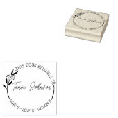 Boekbibliotheekbladboekplaat Aangepaste floraal in Rubberstempel (Gestempeld)