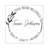 Boekbibliotheekbladboekplaat Aangepaste floraal in Rubberstempel (Afrduk)