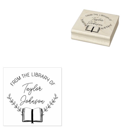 Boekbibliotheekboekje Aangepaste mode voor floremd Rubberstempel (Gestempeld)