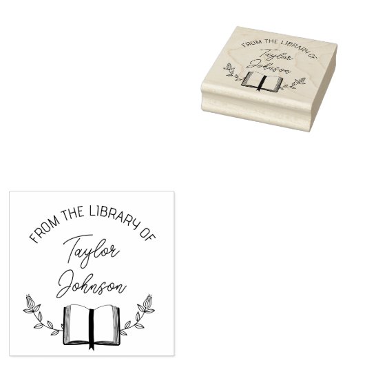 Boekbibliotheekboekje Aangepaste mode voor floremd Rubberstempel (Gestempeld)