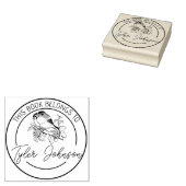 Boekbibliotheekboekje Aangepaste vogelzoekers Rubberstempel (Gestempeld)