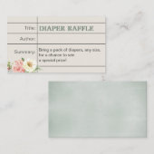 Boekbibliotheekpakket Baby shower Diaper Raffle Ti Informatiekaartje (Voorkant / Achterkant)