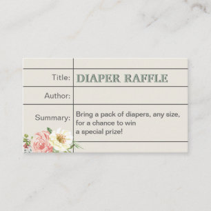 Boekbibliotheekpakket Baby shower Diaper Raffle Ti Informatiekaartje