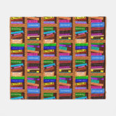 Boekbibliotheekreserveringspatroon voor lezers fleece deken (Voorkant (Horizontaal))