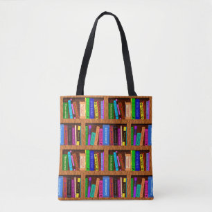 Boekbibliotheekreserveringspatroon voor lezers tote bag