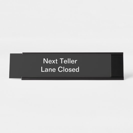 Boekbod op verkoper gesloten bureau naambordje (Voorkant)