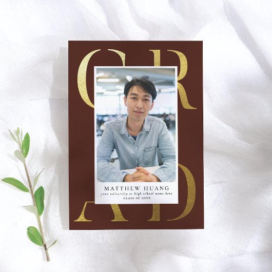 Boekboek Burgundy Typografie Afstuderen Aankondigi Kaart