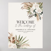 Boekbouwkundige pampas eucalyptus bruiloft welkom poster (Voorkant)