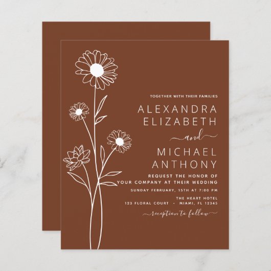 Boekbouwminimalistische botanische flora (Voorkant / Achterkant)