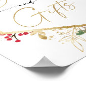 Boekcadeautjes tekenen kerstrood baby shower poster (Hoek)